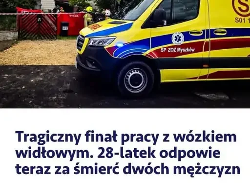 Tragiczny finał pracy z wózkiem widłowym. 28-latek odpowie za śmierć dwóch mężczyzn