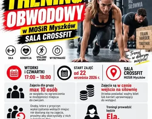 Trening obwodowy w MOSiR Myszków – wracają zajęcia w Sali CrossFit