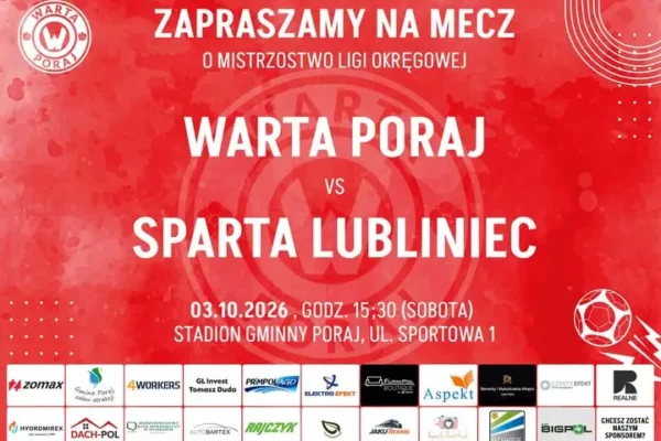 Warta Poraj podejmie Spartę Lubliniec w 9. kolejce ligi okręgowej