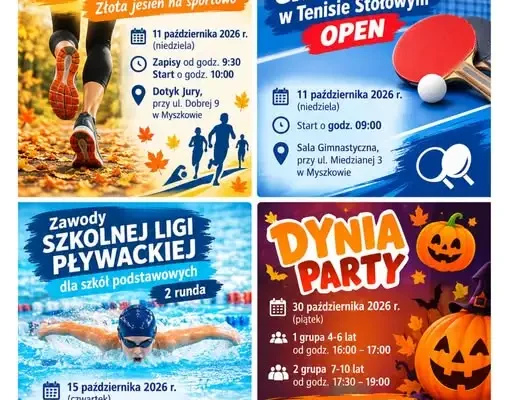 Październik pełen sportowych emocji w Myszkowie – sprawdź harmonogram MOSiR