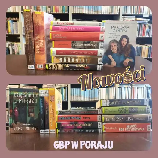 Nowe książki w Gminnej Bibliotece Publicznej w Poraju