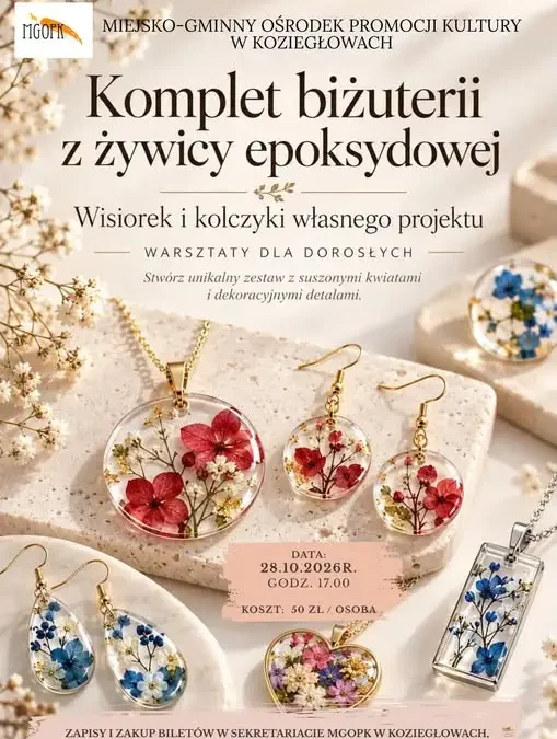 Warsztaty biżuterii z żywicy epoksydowej w Koziegłowach – zapisy trwają