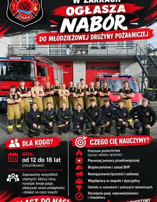 OSP Żarki prowadzi nabór do Młodzieżowej Drużyny Pożarniczej