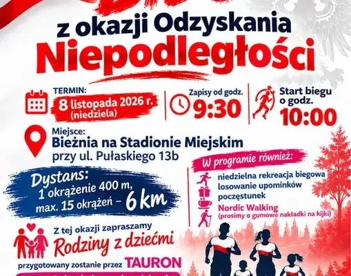 Bieg z okazji Odzyskania Niepodległości w Myszkowie – zapisy już 8 listopada