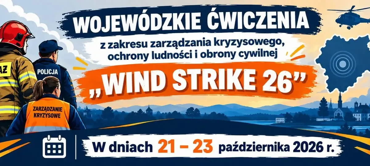 WIND STRIKE 26: wojewódzkie ćwiczenia kryzysowe w Gminie Poraj