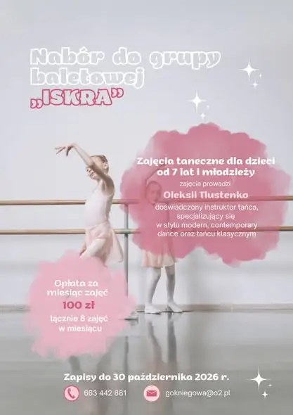 Nabór do grup tanecznych „Iskierka” i „Iskra” – zapisz dziecko do 30 października