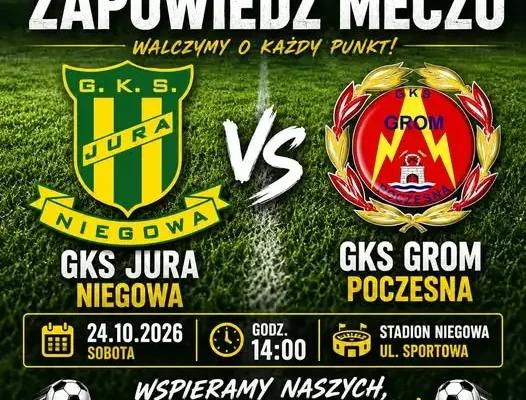 Lider z Niegowy podejmie Grom Poczesna – zapowiedź sobotniego meczu