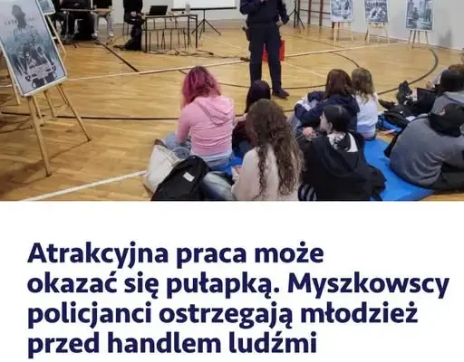 Myszkowscy policjanci ostrzegają młodzież przed handlem ludźmi