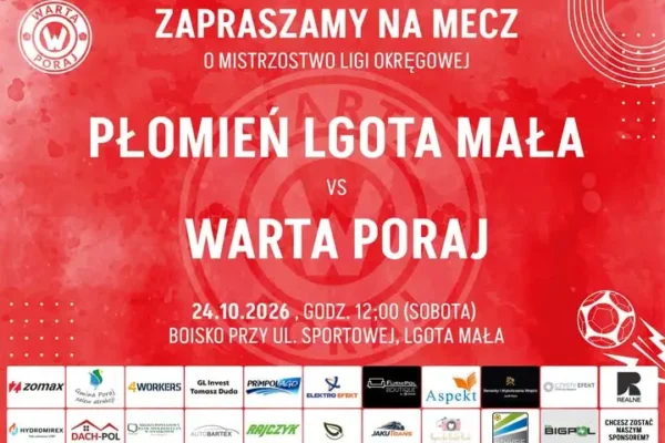 Warta Poraj wraca do gry – wyjazdowy mecz z Płomieniem Lgota Mała