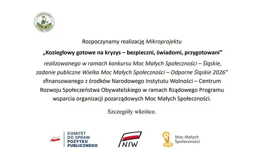 Koziegłowy stawiają na bezpieczeństwo – startuje mikroprojekt „Koziegłowy gotowe na kryzys”