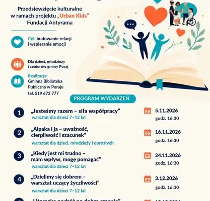 Gminna Biblioteka Publiczna w Poraju przystępuje do projektu „Książka, która pomaga…”