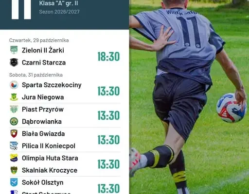 Weekend pełen emocji w Klasie A: Żarki, Starcza, Szczekociny i Niegowa
